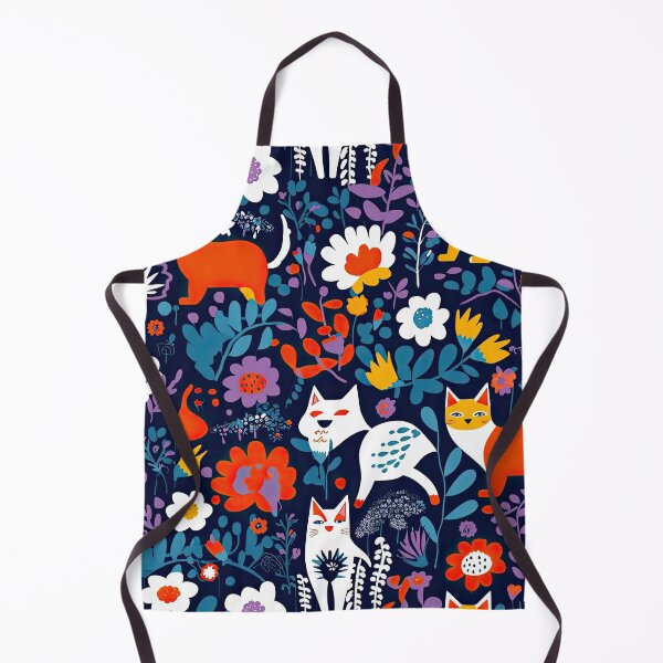Item preview, Vibrant Cats Leaves and Flowers Floral Patterns designed and sold by Wonder Of Light.