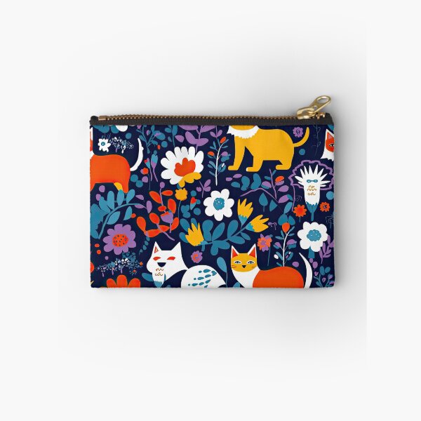 Item preview, Vibrant Cats Leaves and Flowers Floral Patterns designed and sold by Wonder Of Light.