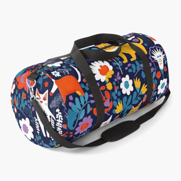 Item preview, Vibrant Cats Leaves and Flowers Floral Patterns designed and sold by Wonder Of Light.