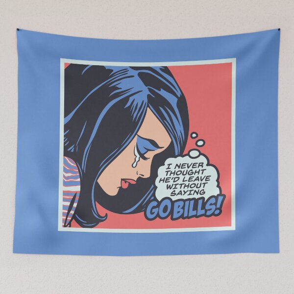 Item preview, I Can't Believe He Left Without Saying GO BILLS! Vintage Cartoon Pop Art Drawing designed and sold by Southtowns Carl.