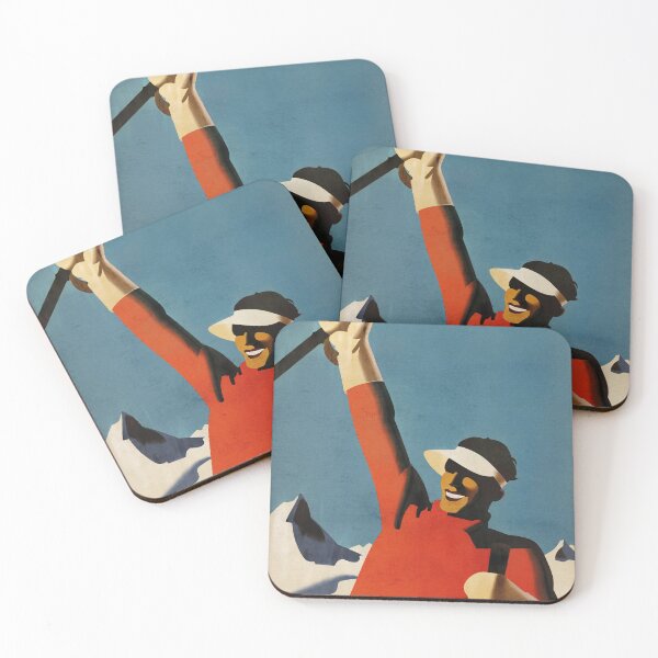 Item preview, Happy Skiing Vintage Retro Art Deco 1920's Style designed and sold by knightsydesign.