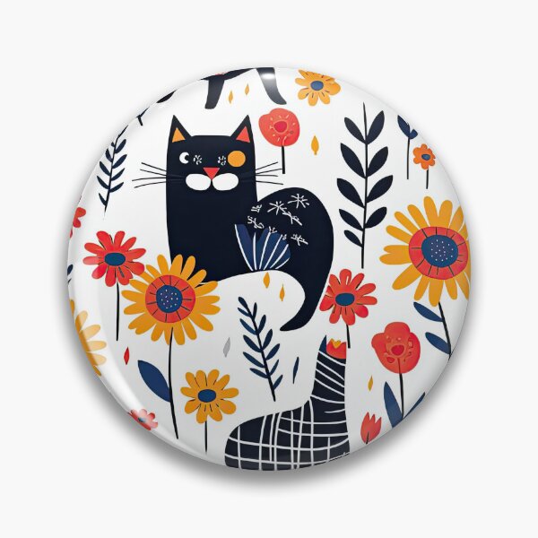 Item preview, Vibrant Cats Leaves and Flowers Floral Patterns designed and sold by Wonder Of Light.