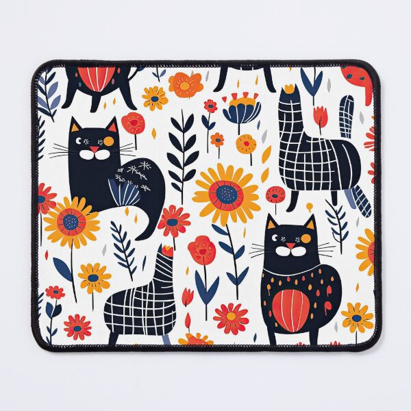 Item preview, Vibrant Cats Leaves and Flowers Floral Patterns designed and sold by Wonder Of Light.