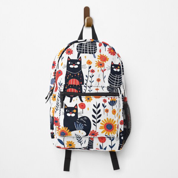 Item preview, Vibrant Cats Leaves and Flowers Floral Patterns designed and sold by Wonder Of Light.