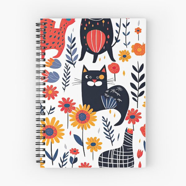 Item preview, Vibrant Cats Leaves and Flowers Floral Patterns designed and sold by Wonder Of Light.