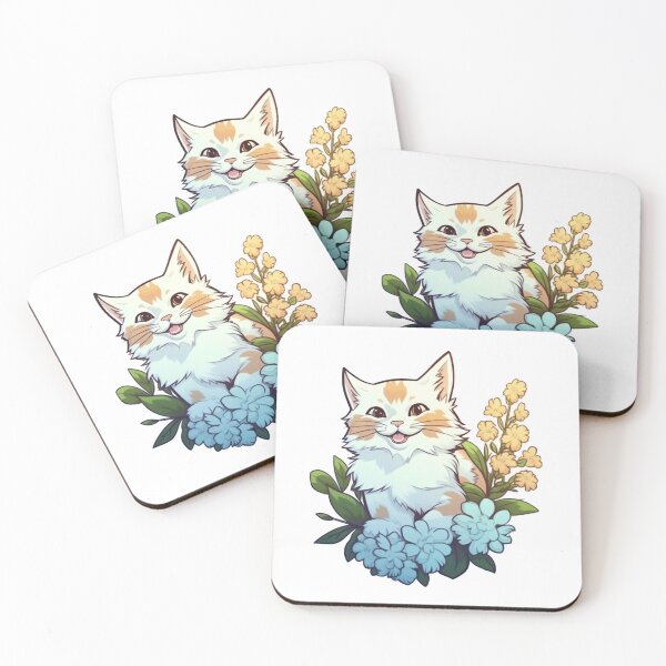 Item preview, Patch kitten in flowers designed and sold by Lillypot-Prints.
