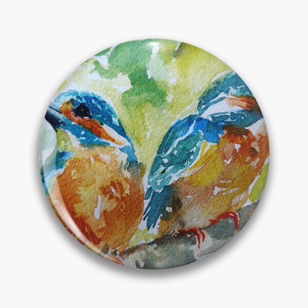 Item preview, Kingfisher birds pair  designed and sold by AnjuPaintings.