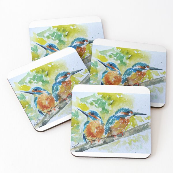 Item preview, Kingfisher birds pair  designed and sold by AnjuPaintings.