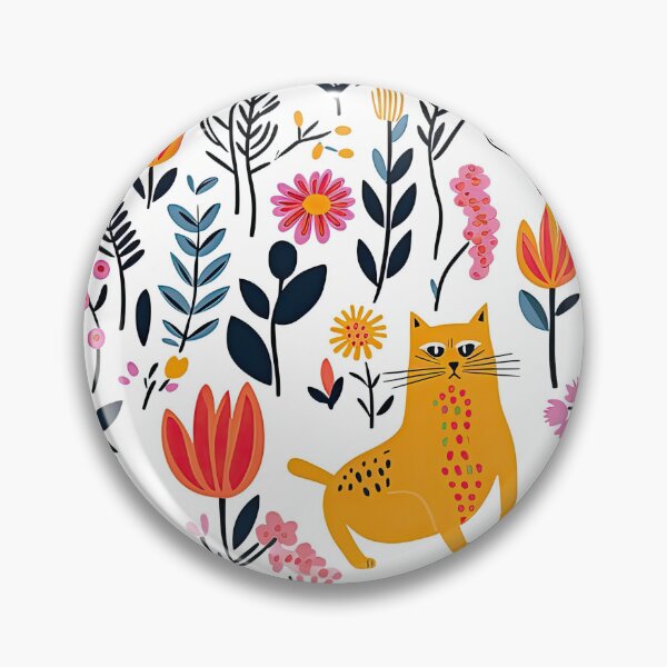Item preview, Vibrant Cats Leaves and Flowers Floral Patterns designed and sold by Wonder Of Light.