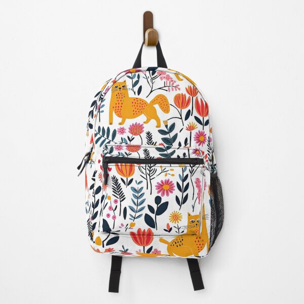 Item preview, Vibrant Cats Leaves and Flowers Floral Patterns designed and sold by Wonder Of Light.