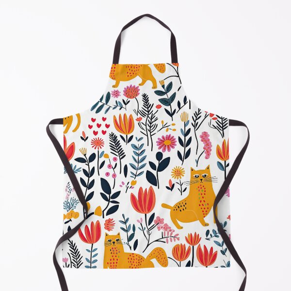 Item preview, Vibrant Cats Leaves and Flowers Floral Patterns designed and sold by Wonder Of Light.