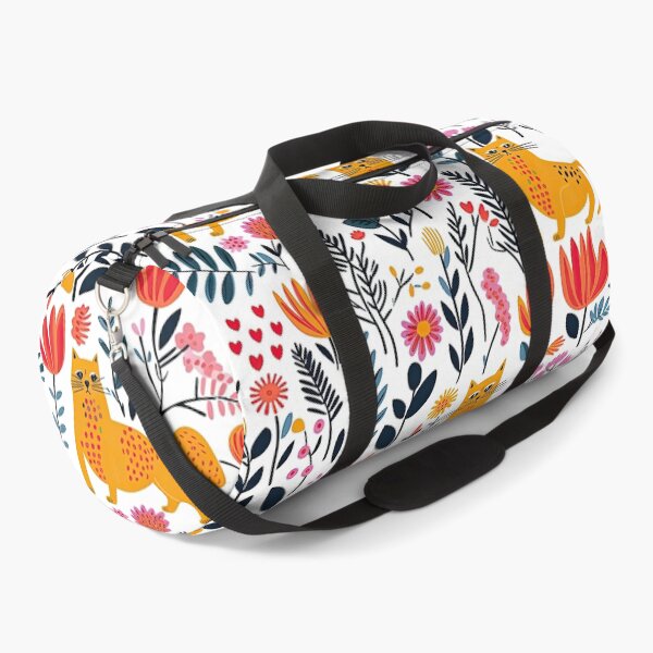 Item preview, Vibrant Cats Leaves and Flowers Floral Patterns designed and sold by Wonder Of Light.