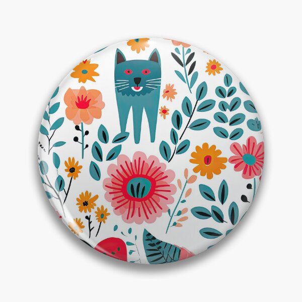 Item preview, Vibrant Cats Leaves and Flowers Floral Patterns designed and sold by Wonder Of Light.
