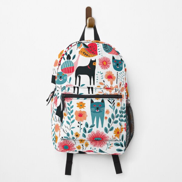 Item preview, Vibrant Cats Leaves and Flowers Floral Patterns designed and sold by Wonder Of Light.