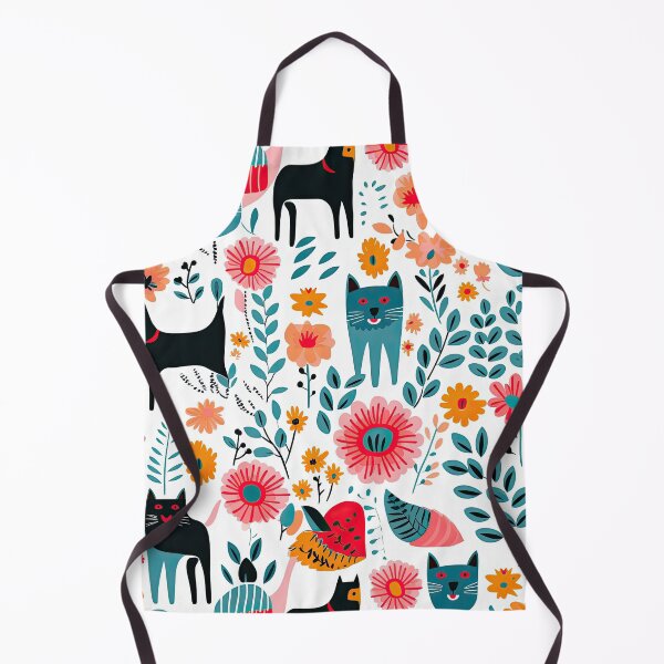 Item preview, Vibrant Cats Leaves and Flowers Floral Patterns designed and sold by Wonder Of Light.