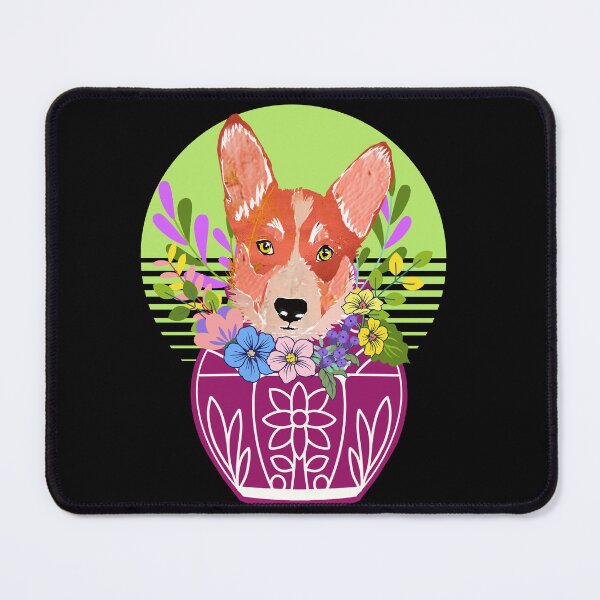 Item preview, Corgi Dog in Vase with Flowers designed and sold by ginaisarty.