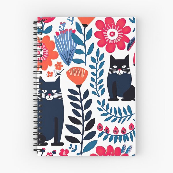 Item preview, Vibrant Cats Leaves and Flowers Floral Patterns designed and sold by Wonder Of Light.