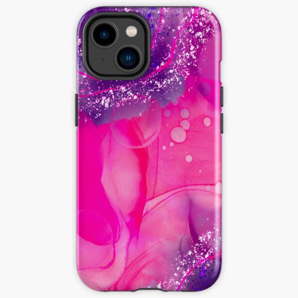 Purple and Pink Watercolor with glitter iPhone Tough Case