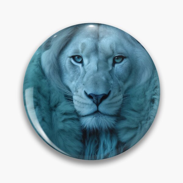 Item preview, Technicolor Wildlife - Turquoise Lion designed and sold by experimentingAI.