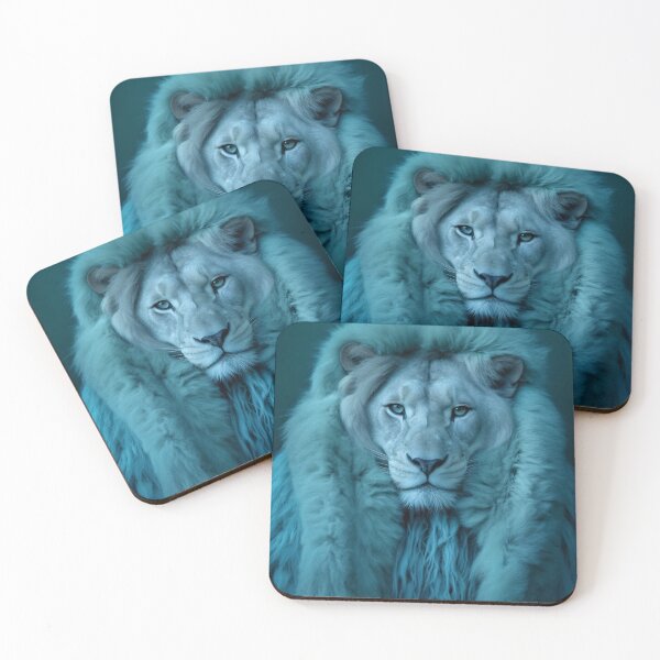 Item preview, Technicolor Wildlife - Turquoise Lion designed and sold by experimentingAI.