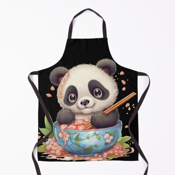 Item preview, panda baby naughty affectionate kawaii eating ramen designed and sold by DigitalPixelize.