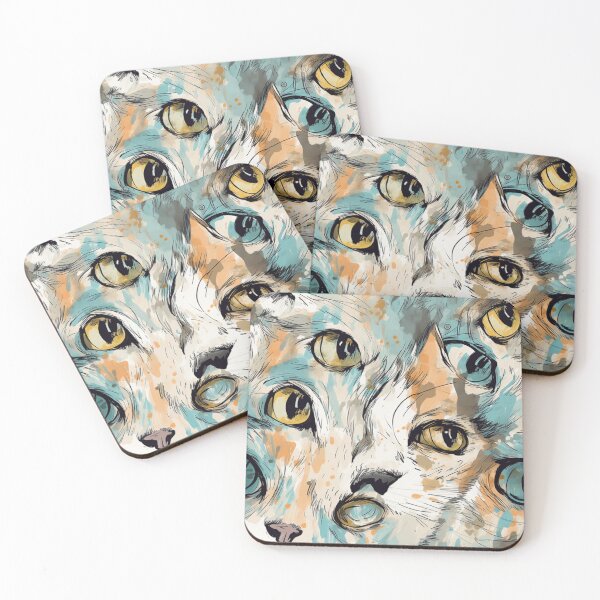 Item preview, Whiskered Wonders: Captivating Patterns of Feline Faces designed and sold by GiveMeMood.