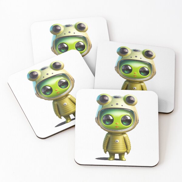 Item preview, Green Space Alien with Frog Helmet - Unique Extraterrestrial Design designed and sold by Kathryn Creates.