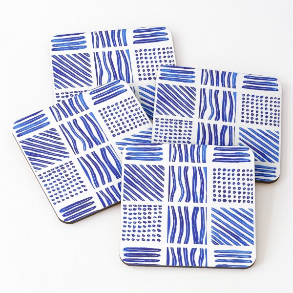 Item preview, Abstract watercolor blue lines and dots designed and sold by InspiringLines.