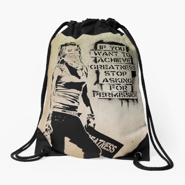 Banksy, greatness Drawstring Bag