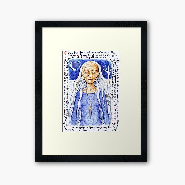 Crone Goddess and Affirmation Poem Framed Art Print