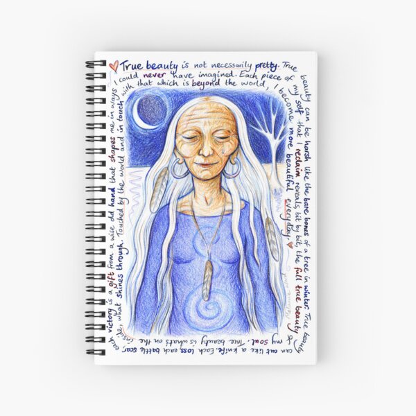 Aperçu de l'œuvre Déesse Crone et poème d'affirmation créée et vendue par wildwisebeauty.