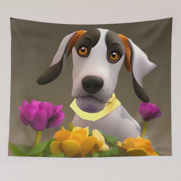 Item preview, Dogs and Flowers 20 designed and sold by Camila Hamdan.