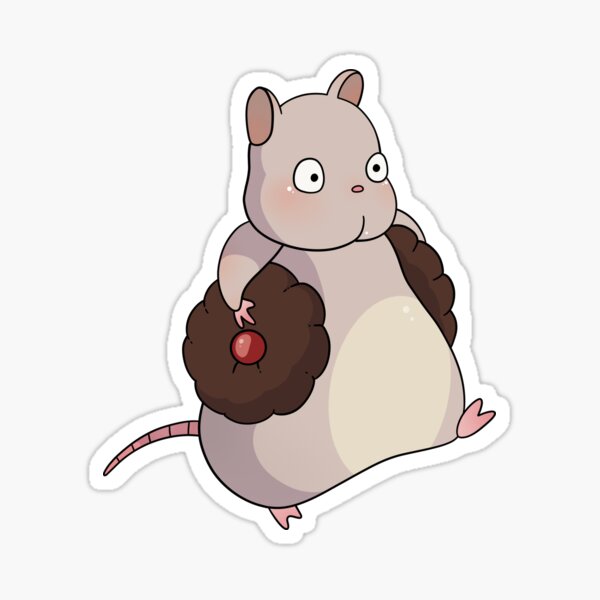 Cute mouse - hamster with chocolate biscuit Sticker