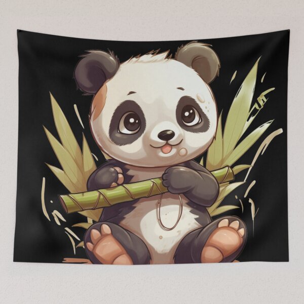 Item preview, bamboo panda naughty baby loving kawaii designed and sold by DigitalPixelize.