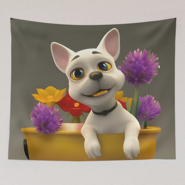 Item preview, Dogs and Flowers 21 designed and sold by Camila Hamdan.