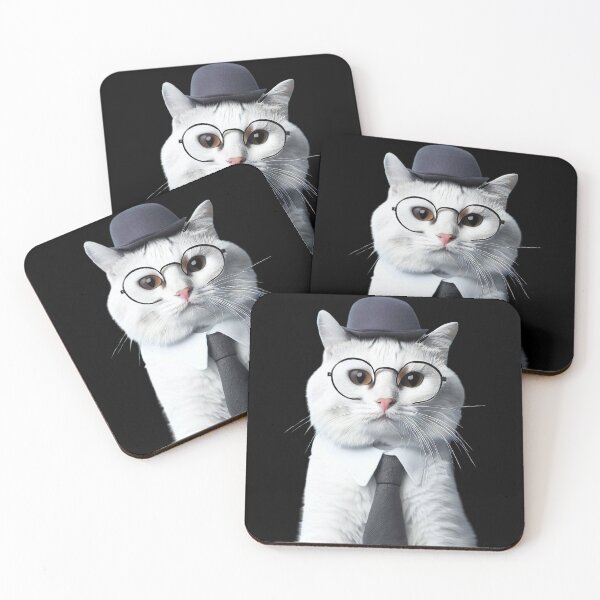 Item preview, Cute White Cat Dressed As A Dad Father's Day designed and sold by OliversCat.