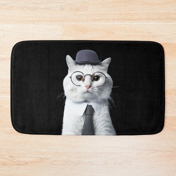 Item preview, Cute White Cat Dressed As A Dad Father's Day designed and sold by OliversCat.