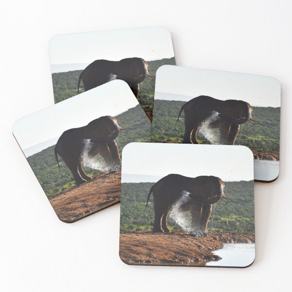 Item preview, Elephant taking a shower | wildlife photography designed and sold by Mii-pics.