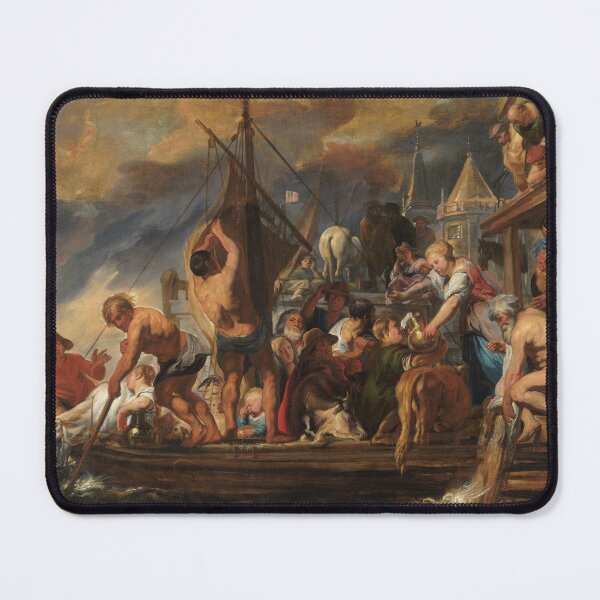 Item preview, A Ferry Departs as Saint Peter Finds a Coin in the Mouth of a Fish | Jacques Jordaens| 1650 Biblical Art designed and sold by CJET.