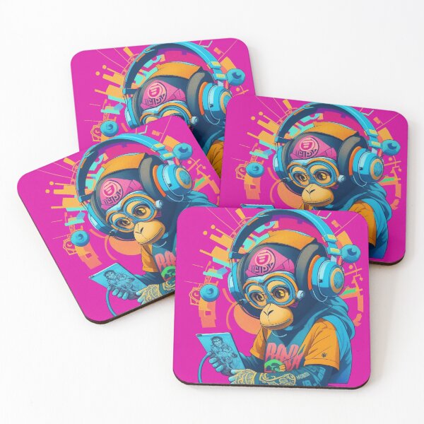 Item preview, music monkey with headphone t shirt design designed and sold by Printips store.