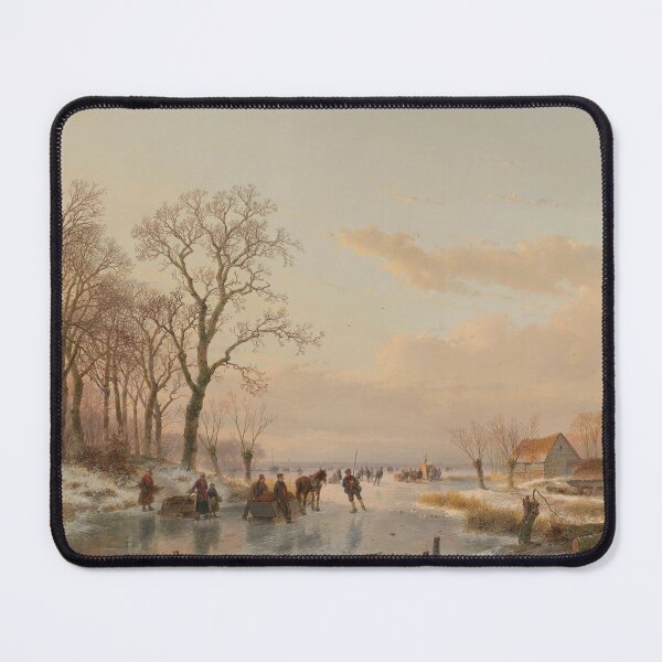 Item preview, A Frozen Canal near the River Maas | Andreas Schelfhout | 1867 Landscape Art designed and sold by CJET.