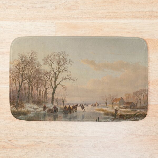 Item preview, A Frozen Canal near the River Maas | Andreas Schelfhout | 1867 Landscape Art designed and sold by CJET.