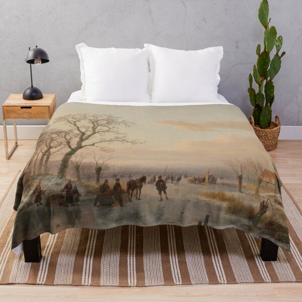 Item preview, A Frozen Canal near the River Maas | Andreas Schelfhout | 1867 Landscape Art designed and sold by CJET.