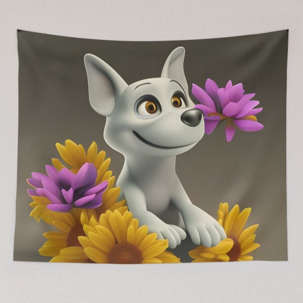 Item preview, Dogs and Flowers 23 designed and sold by Camila Hamdan.