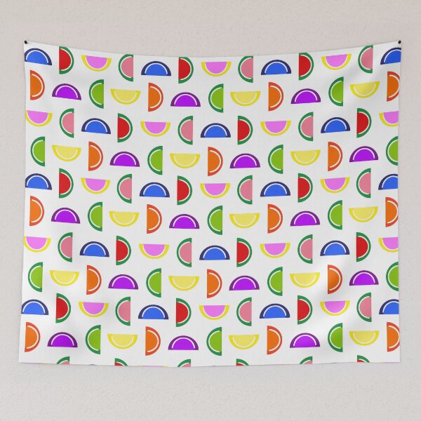 Item preview, Sweet Tooth Rainbow of Colorful Jelly Fruit Candy Slices on White designed and sold by GreenCarbon2112.