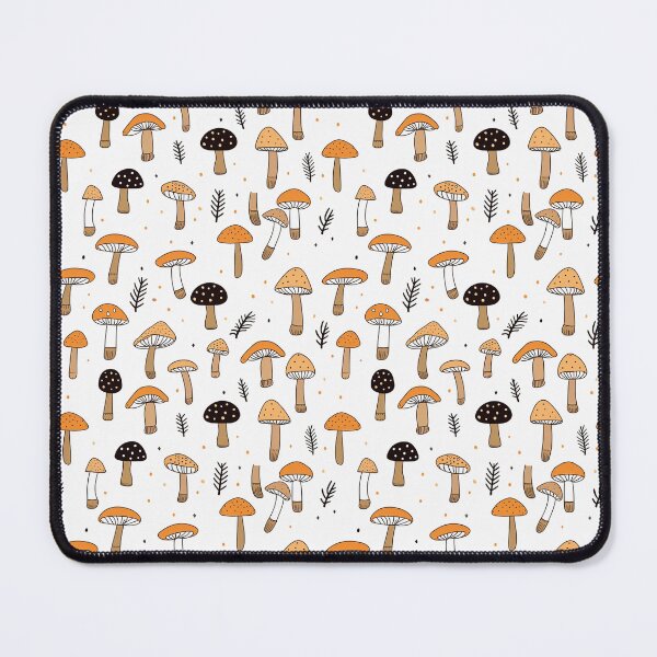 Item preview, Cute Mushroom Fungi Line drawing borderless pattern designed and sold by evanspatterns.