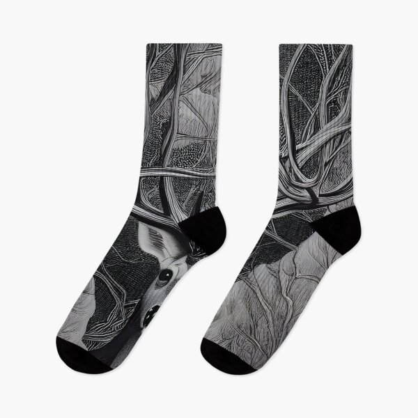 Item preview, Intricate deer art drawing  , black and white designed and sold by Inktown.