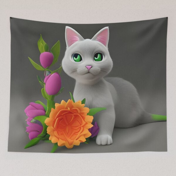 Item preview, Cat Flower 19 designed and sold by Camila Hamdan.