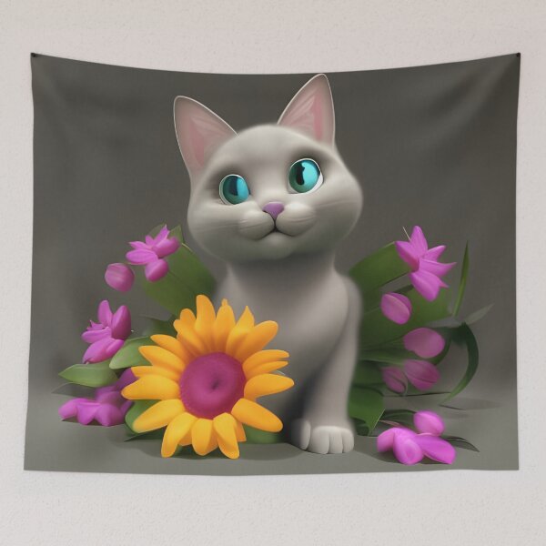 Item preview, Cat Flower 20 designed and sold by Camila Hamdan.