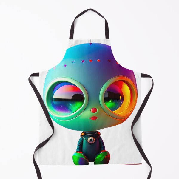Item preview, Starry-Eyed Green Galactic Space Alien - Whimsical Extraterrestrial Design designed and sold by Kathryn Creates.